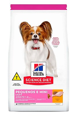 Ração Hill's Science Diet Light Sabor Frango para Cães Adultos Raças Minis e Pequenas - 2,4kg