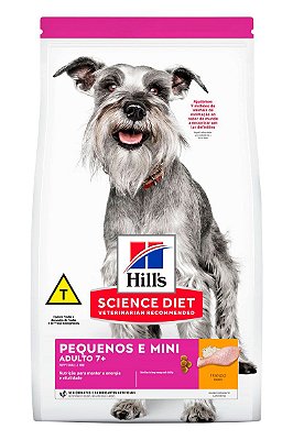 Ração Hill's Science Diet Sabor Frango para Cães Adultos 7+ Sênior Raças Minis e Pequenas - 800g, 2,4kg ou 6kg