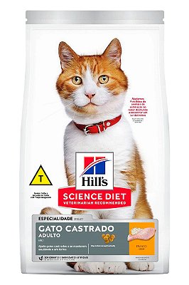 Ração Hill's Science Diet Sabor Frango para Gatos Adultos Castrados - 1kg