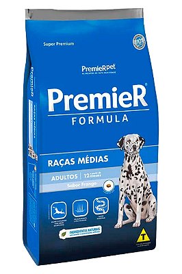 Ração Premier Super Premium Formula Sabor Frango para Cães Adultos de Raças Médias - 20kg