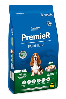 Ração Premier Light Formula Sabor Frango para Cães Adultos de Raças Médias - 15kg