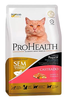 Ração ProHealth Super Premium Sabor Salmão e Damasco para Gatos Adultos Castrados - 500g ou 1kg