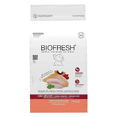 Ração Biofresh Super Premium Sabor Mix de Carne, Frutas, Legumes e Ervas Frescas para Cães Sênior de Raças Pequenas e Minis - 10,1Kg
