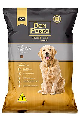 Ração Don Perro Premium Especial Sabor Frango e Arroz para Cães Adultos Sênior - 7kg ou 15kg