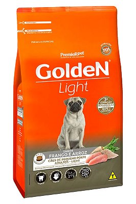 Ração Golden Light Mini Bits Sabor Frango e Arroz para Cães Adultos de Raças Pequenas - 3Kg ou 10,1kg