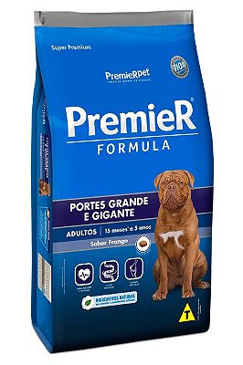 Ração Premier Super Premium Formula Sabor Frango para Cães Adultos de Portes Grandes e Gigantes - 15kg ou 20kg
