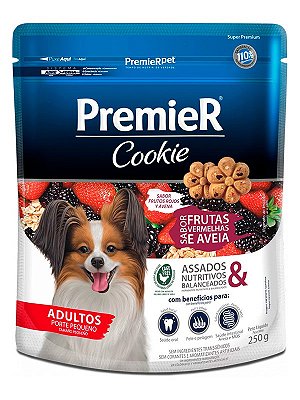 Biscoito Premier Cookie Sabor Frutas Vermelhas e Aveia para Cães Adultos de Raças Pequenas - 50g ou 250g