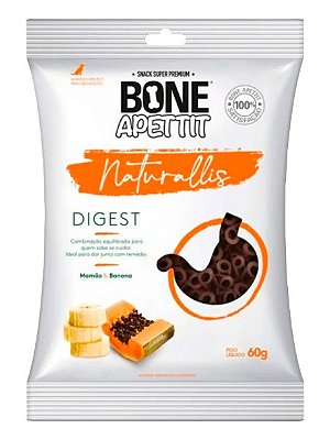 Petisco Snack Bone Apettit Naturallis Digest Super Premium Sabor Mamão e Banana para Cães - 60g