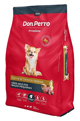 Ração Don Perro Premium Sabor Carne e Cereais Nobres para Cães Adultos de Raças Pequenas - 10,1kg