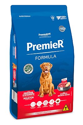 Ração Premier Super Premium Formula Sabor Carne e Batata-Doce para Cães Adultos de Portes Grandes e Gigantes - 15kg