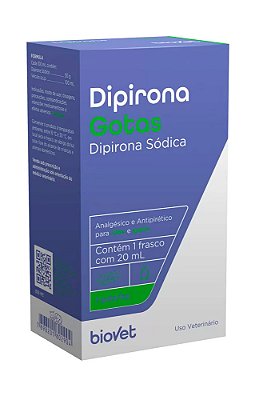 Analgésico e Antipirético Biovet Dipirona Sódica para Cães e Gatos - 20ml