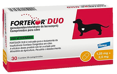 Fortekor Duo com 30 comprimidos para cães - Elanco