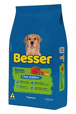 Ração Besser Natural Premium para Cães Adultos - 10,1kg, 15kg, 20kg ou 25Kg