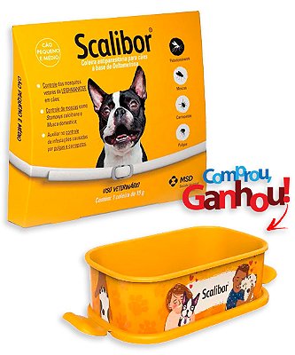 Coleira Scalibor Antiparasitária MSD para Cães de Porte Pequeno e Médio - 19g com 48cm + Brinde