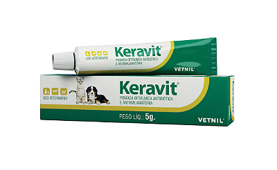 Keravit Pomada Oftálmica para Cães e Gatos 5g - Vetnil