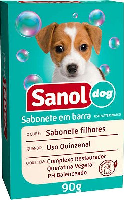 Sabonete Sanol Dog Filhotes para Cães e Gatos - 90g