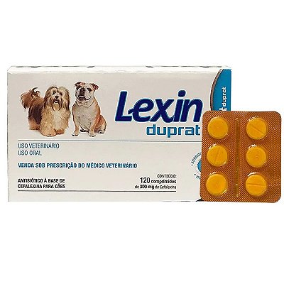 Antibiótico Duprat Lexin 300mg para Cães Blister com 6 Comprimidos