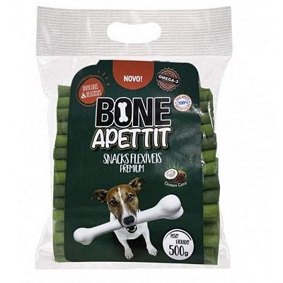 Osso Palito Flexivel Premium Bone Apettit de 500g Sabor: Defumado, Menta, Natural, Frango ou Carne