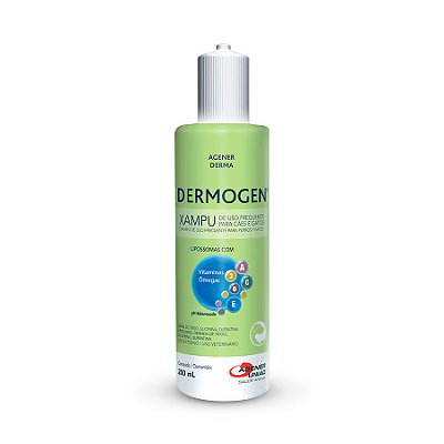 Shampoo Dermogen 200ml para Cães e Gatos - Agener União