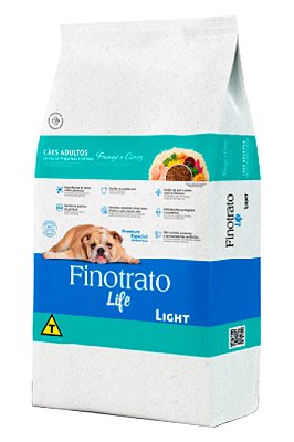 Ração Finotrato Life Light Premium Especial Sabor Frango e Arroz para Cães Adultos de Raças Pequenas e Médias - 3kg ou 10,1kg