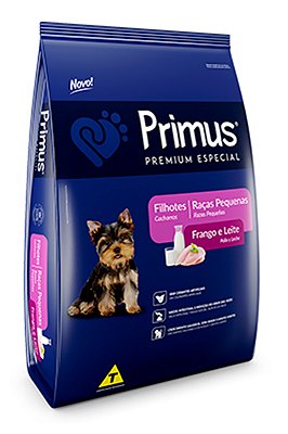 Ração Primus Premium Especial Sabor Frango e Leite para Cães Filhotes de Raças Pequenas - 10,1kg
