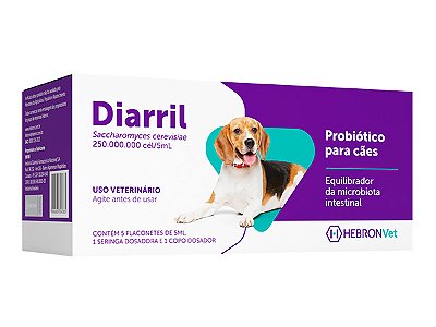 Diarril Probiótico para Cães com 5ml - Hebron Vet