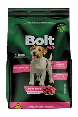 Ração Bolt Mais Premium Sabor Carne para Cães Adultos - 7Kg ou 15kg