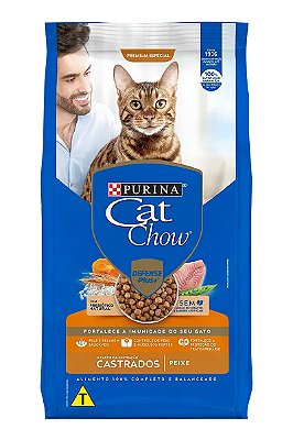 Ração Cat Chow Premium Especial Sabor Peixe para Gatos Castrados - 1Kg ou 10,1Kg