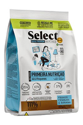 Ração Select by Monello Primeira Nutrição Sabor Frango, Cenoura e Banana para Cães de Porte Mini e Pequenas - 2kg ou 7kg