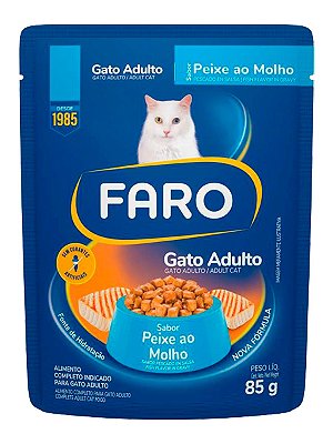 Ração Úmida Faro Sachê Sabor Peixe ao Molho para Gatos Adultos - 85g