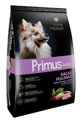 Ração Primus Gold Super Premium Sabor Frango e Arroz com Batata Doce para Cães Adultos de Raças Pequenas - 3kg ou 10,1kg