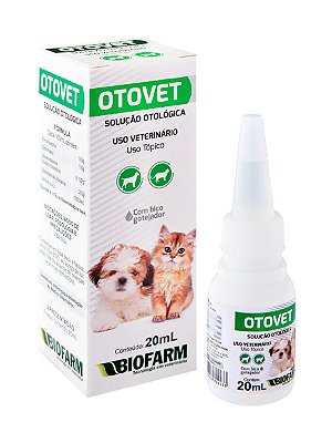 Solução Otológica Otovet Biofarm para Cães e Gatos - 20ml