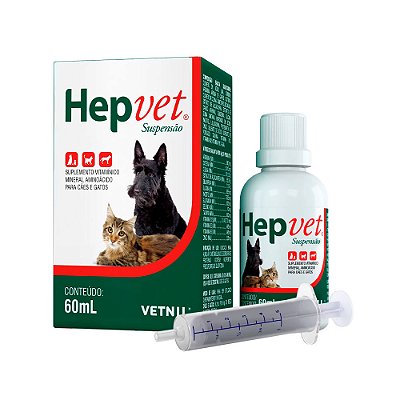 Suplemento Hepvet Suspensão 60ml para Cães e Gatos - Vetnil