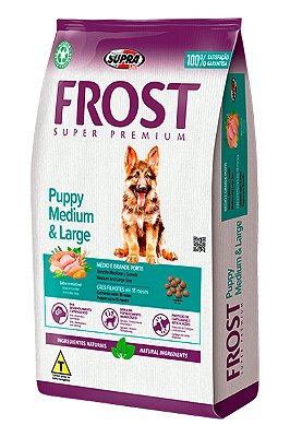 Ração Frost Puppy Medium e Large Super Premium para Cães Filhotes Médio e Grande Porte - 15Kg