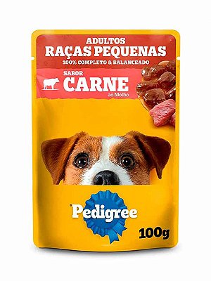 Ração Úmida Pedigree Sachê Sabor Carne ao Molho para Cães Adultos Raças Pequenas - 100g