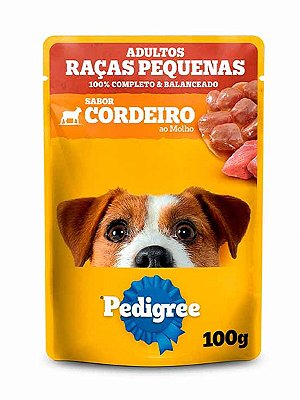 Ração Úmida Pedigree Sachê Sabor Cordeiro ao Molho para Cães Adultos Raças Pequenas - 100g