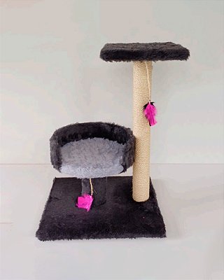 Arranhador Poste Com Cama Redonda Núm. 04 para Gatos