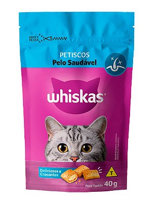 Petisco Whiskas Temptations Pelo Saudável para Gatos Adultos - 40g