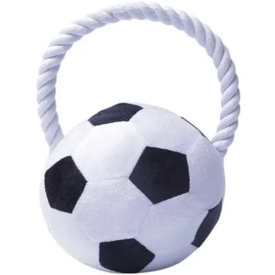 Brinquedo Plush Bola de Pelúcia Futebol com Puxador para Cães
