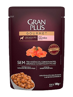Ração Úmida GranPlus Gourmet Sachê Sabor Salmão para Cães Adultos - 100g
