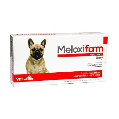 Anti-Inflamatório Meloxifarm 2mg para Cães com 10 comprimidos - Vet Farmos