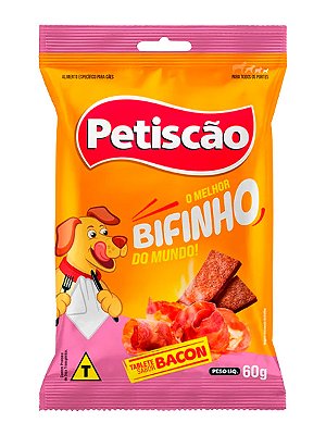Bifinho Mastigável Petiscão Tablete Sabor Bacon - 60g ou 500g