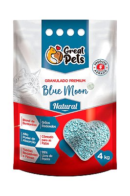 Granulado Sanitário Great Pets Premium Blue Moon Natural para Gatos - 4kg