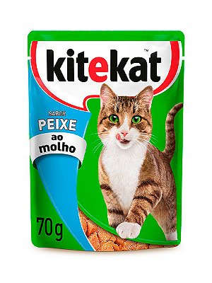 Ração Úmida Kitekat Sachê Sabor Peixe ao Molho para Gatos Adultos - 70g