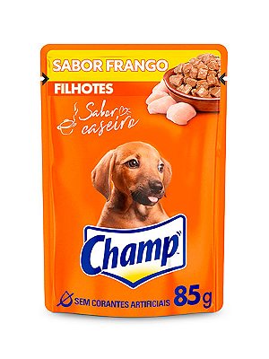 Ração Úmida Champ Sachê Sabor Caseiro de Frango para Cães Filhotes - 85g