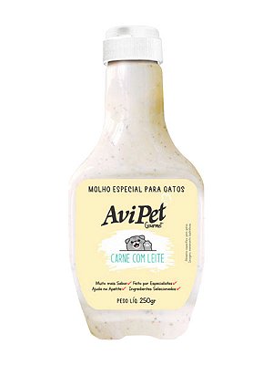 Molho AviPet Gourmet Sabor Carne com Leite para Gatos - 250g