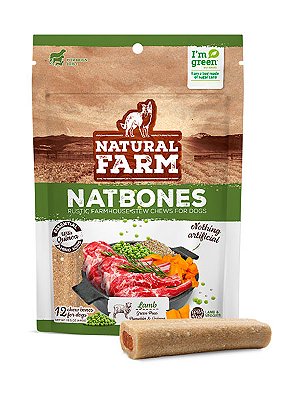 Petisco Natural Farm Natbones Carne e Vegetais para Cães - 440g