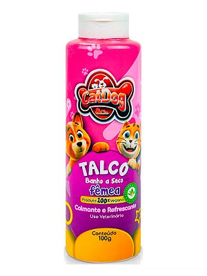 Talco CatDog Calmante e Refrescante para Cães e Gatos Fêmeas- 100 g