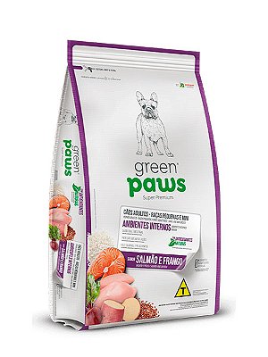 Ração Green Paws Super Premium Sabor Salmão e Frango para Raças Pequenas e Minis Cães Adultos - 2,5Kg e 10,1Kg