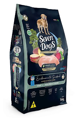 Ração Seven Dogs Premium Especial Sabor Cordeiro e Arroz para Cães Sênior 7+ Raças Médias e Grandes - 14kg
